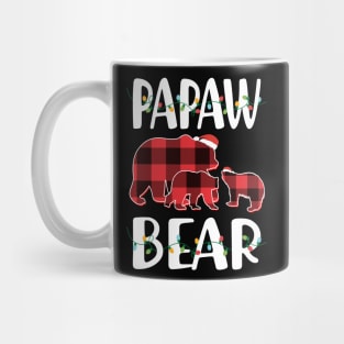 Papaw Bear Red Plaid Christmas Pajama Matching Family Gift Mug